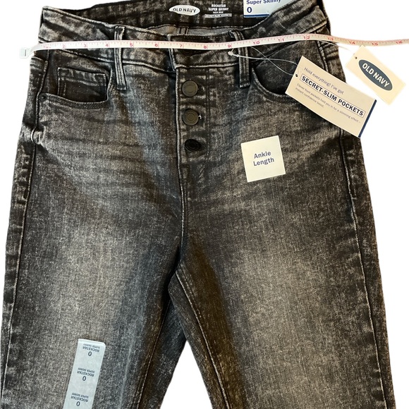 Old Navy Rockstar Super Skinny High Rise womens grey black jeans NWT 0 - Picture 5 of 6